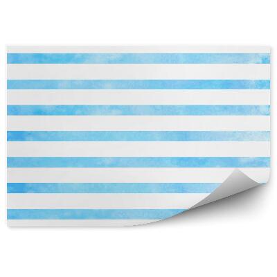 Fotótapéta Fehér kék csíkok vízszintes absztrakt felhők minta