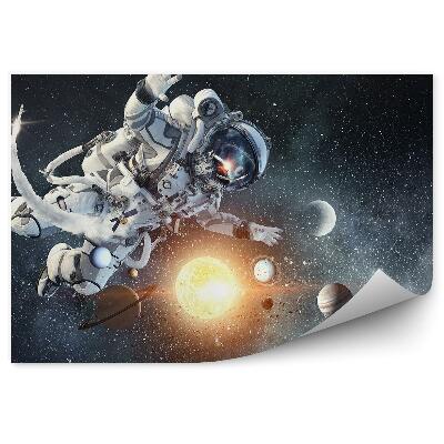 Öntapadó fotótapéta Űrhajós rakéta bolygó nap égbolt csillagok