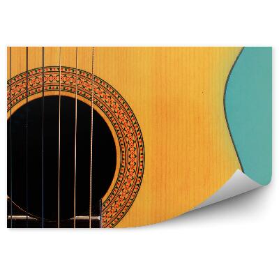 Fotótapéta Klasszikus akusztikus gitár kék háttér