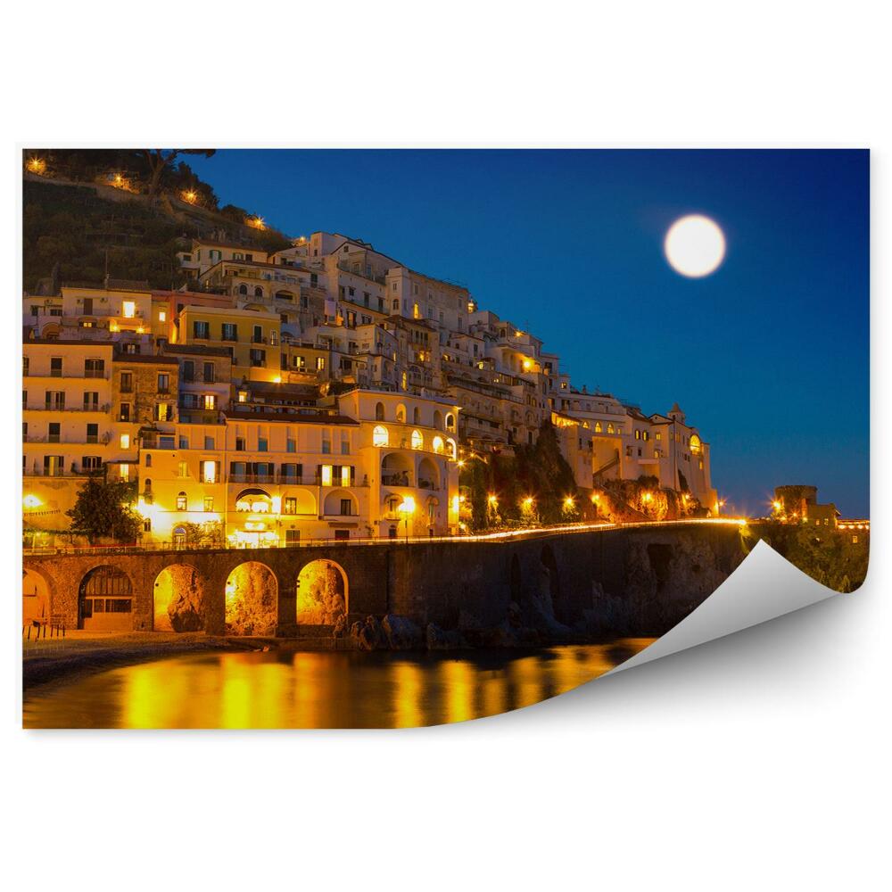 Fotótapéta Almafi város éjszakai nézete