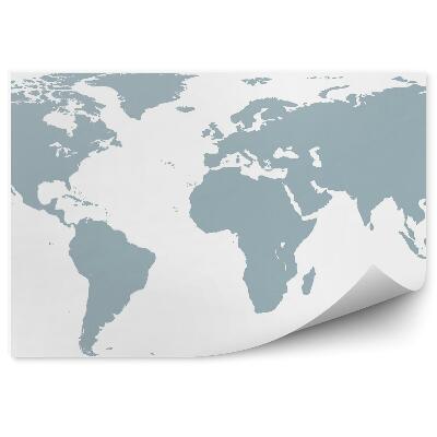 Fotótapéta Szürke világtérkép fehér háttéren