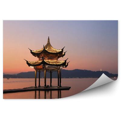 Kép tapéta Kínai pavilon tó fényei