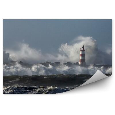 Poszter tapéta Habos magasan csapkodó hullámok