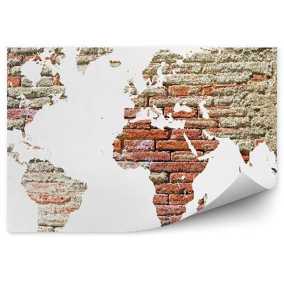 Fotótapéta Öreg téglákból készült világtérkép