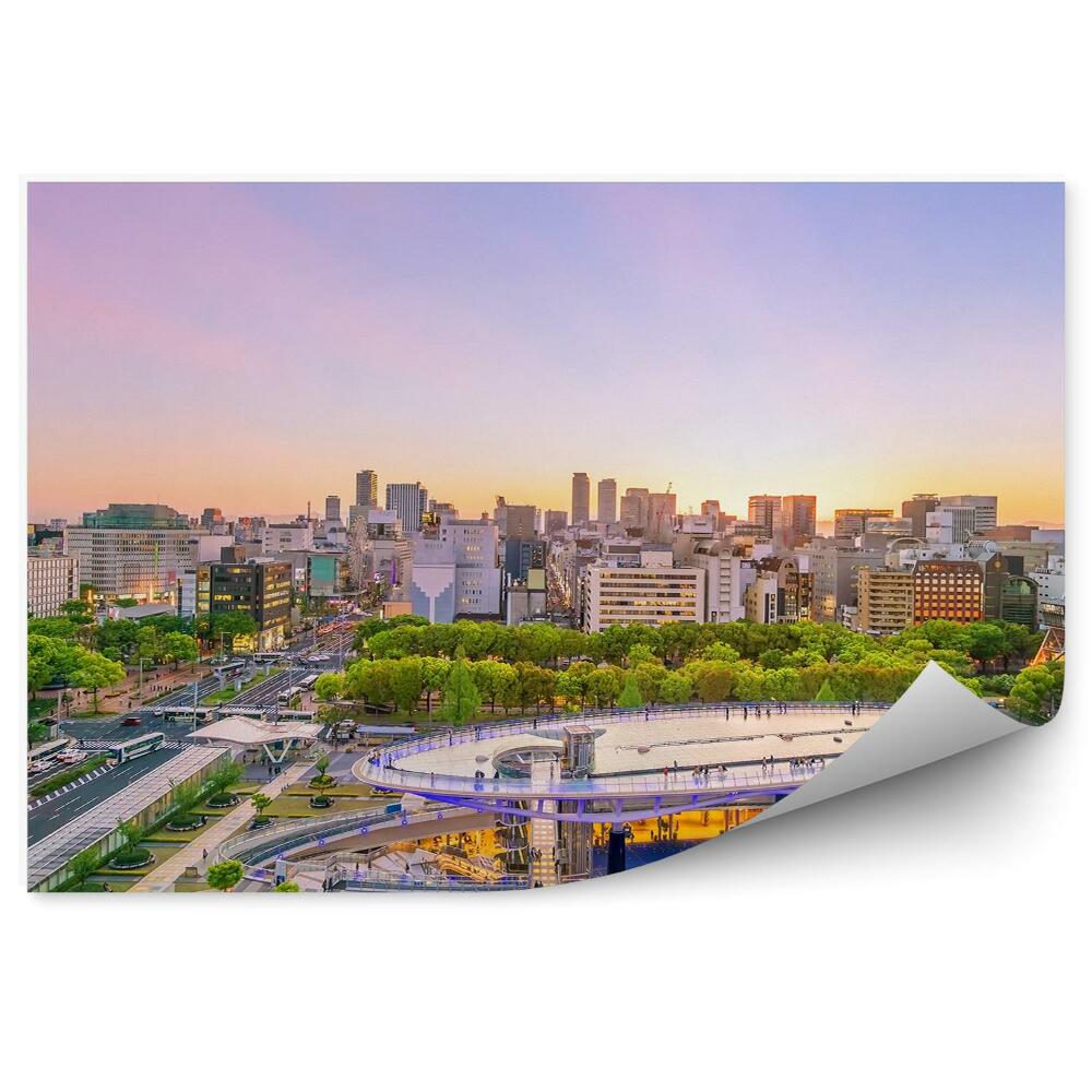 Poszter tapéta Nagoya város Japán épületek természet