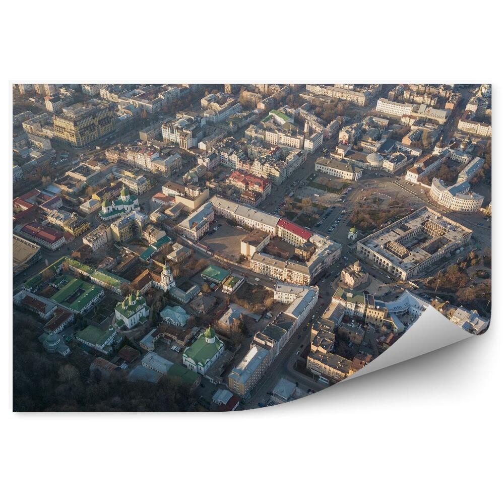 Öntapadós fotótapéta Légifelvételek épületek kikötő fák