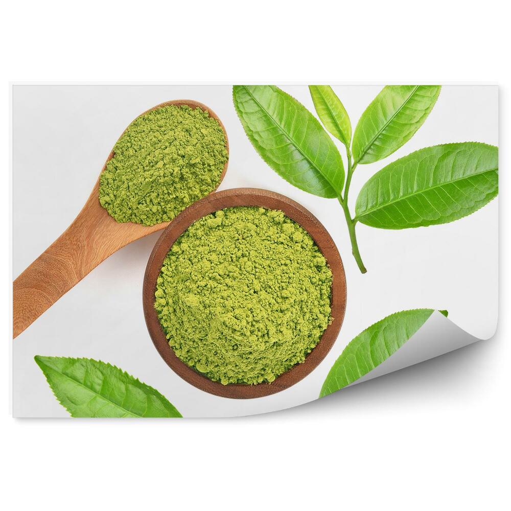 Kép Tapéta Tealevél por kanál fehér háttér