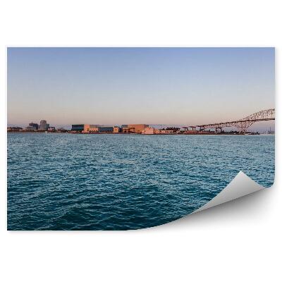 Fotótapéta Óceán égbolt épületek hidak napkelte