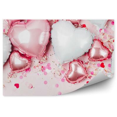 Poszter tapéta Konfetti szív léggömbök