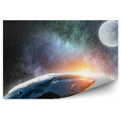 Öntapadó fotótapéta Bolygó ég csillagok galaxis világűr hold nap