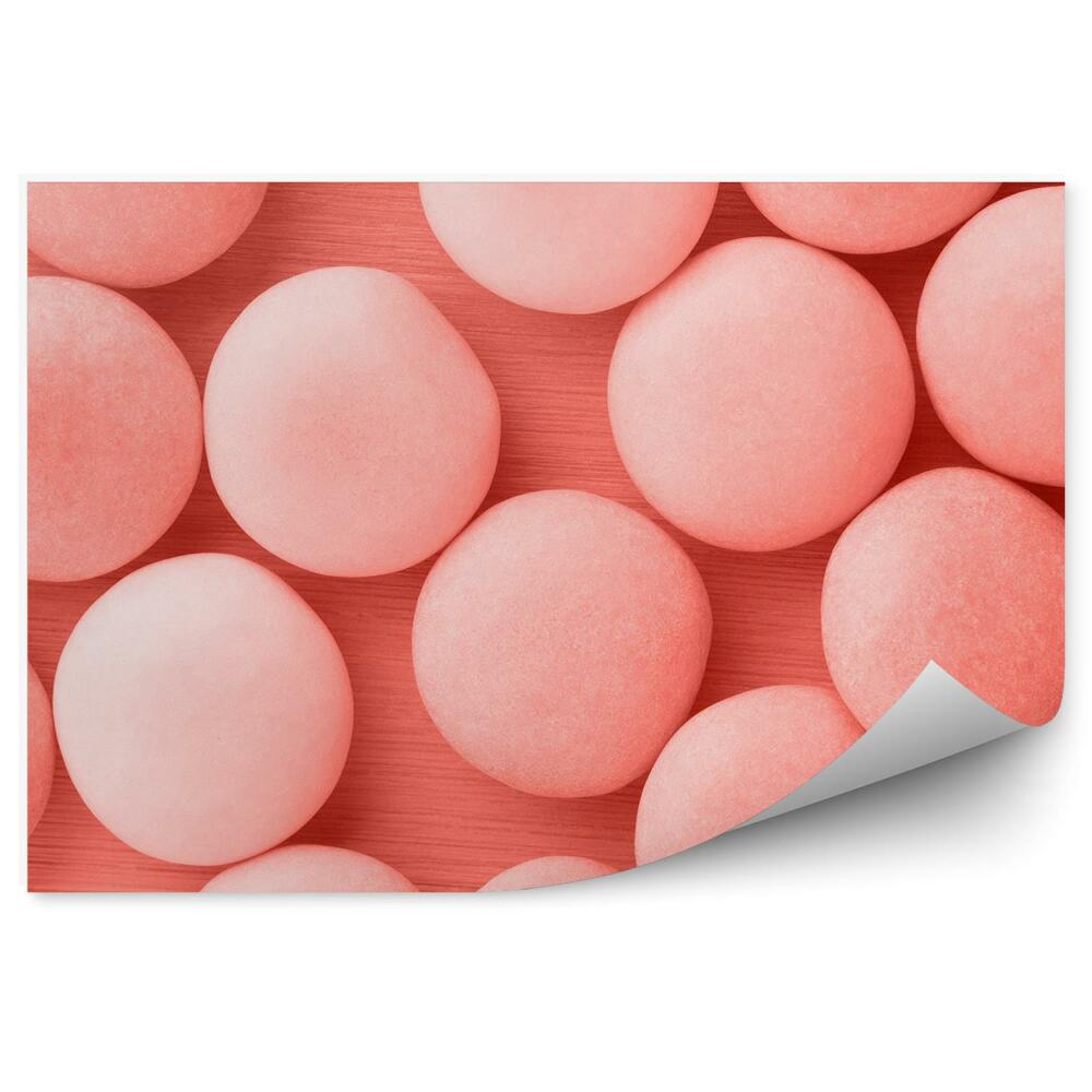 Kép Tapéta Kerek pasztell korall cukorkagolyók