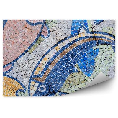 Fotótapéta Mozaik hal színek vintage kocka mintával