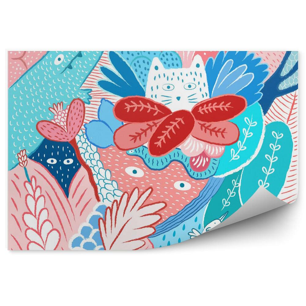 Poszter tapéta A dzsungelben elrejtett cica