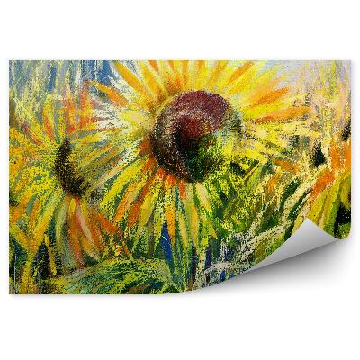 Fotótapéta Napraforgó olajfestmény virágok