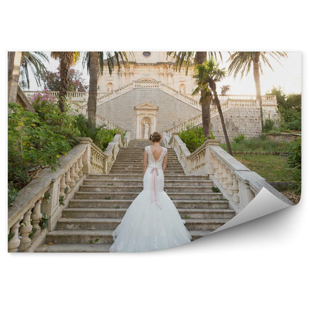 Fotótapéta Menyasszony kő lépcsőház pálma szobor