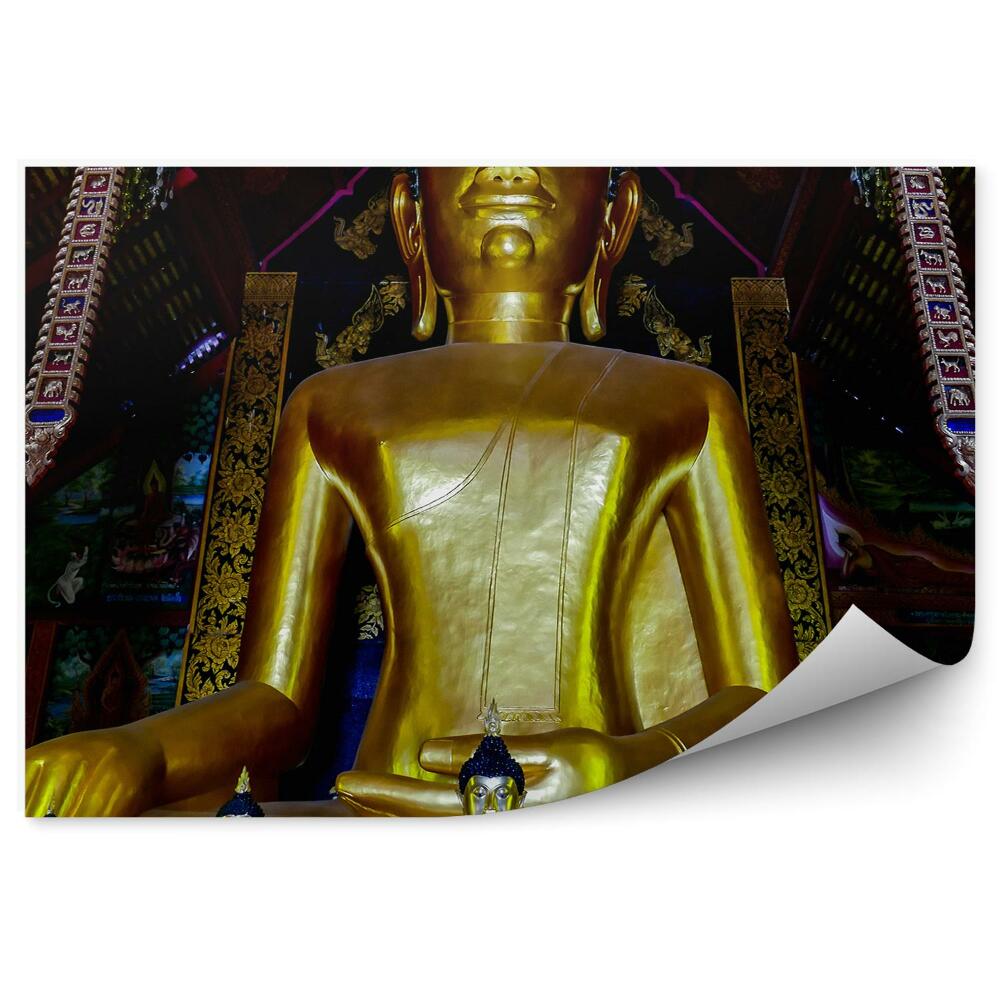 Poszter tapéta Buddha szobor Thaiföldön arany díszítéssel