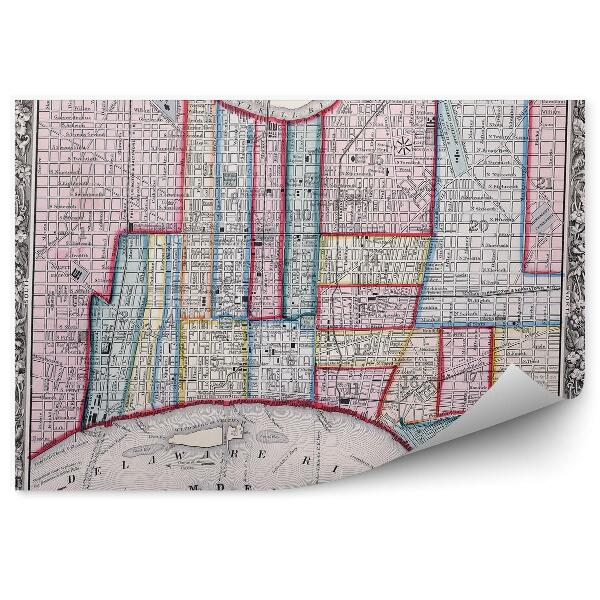 Fotótapéta Régi Philadelphia várostérkép