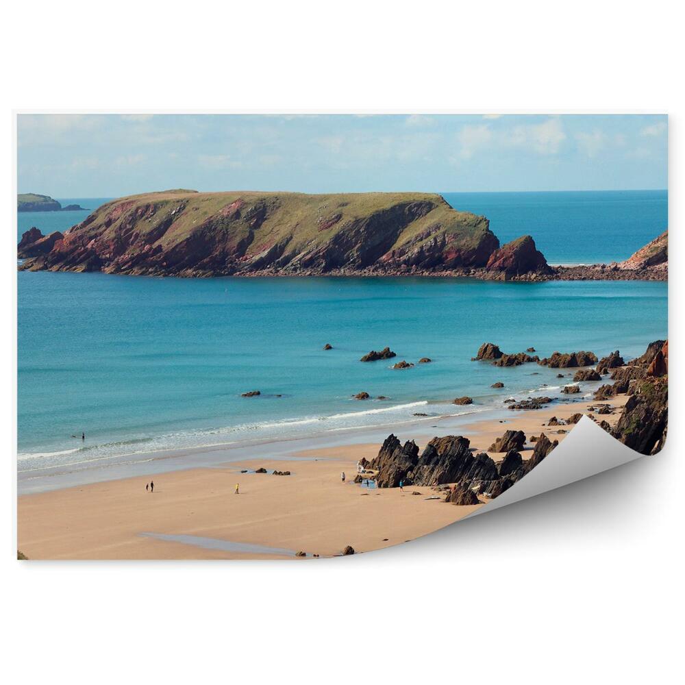 Öntapadó fotótapéta Marloes Beach Anglia sziklák óceán ég felhők