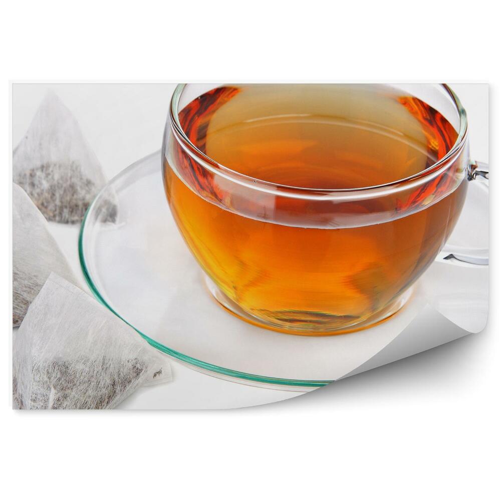 Modern Fotótapéta Csésze tea zacskó fehér háttér