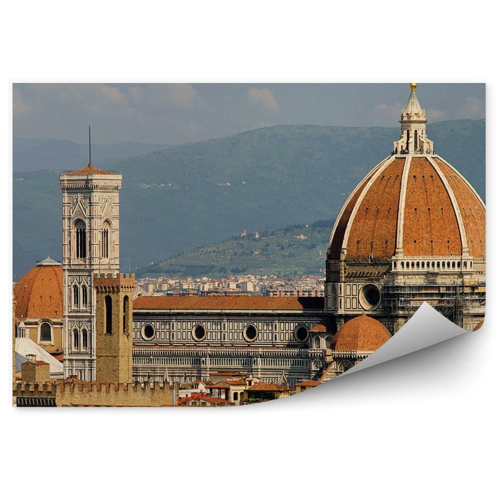 Poszter tapéta katedrális Santa Maria del Fiore épületek Michelangelo tér Firenze hegyei
