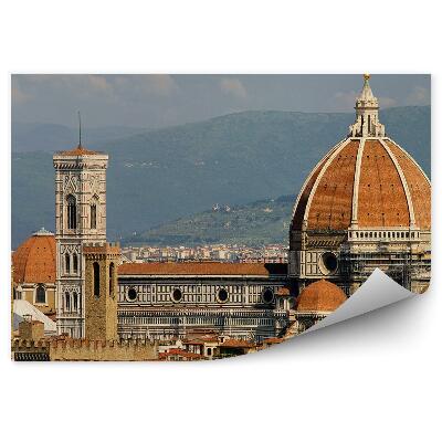 Poszter tapéta katedrális Santa Maria del Fiore épületek Michelangelo tér Firenze hegyei