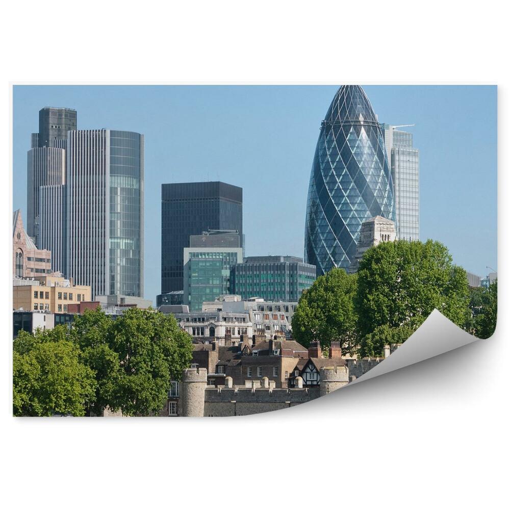 Fotótapéta felhőkarcolók épületek kastély fák ég London