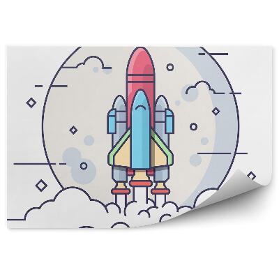 Poszter tapéta Űrrakéta holdfelhők