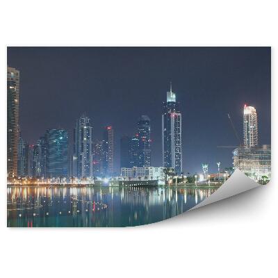 Fotó poszter tapéta Víz épületek fények éjszakai öbölben