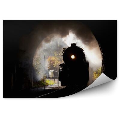 Poszter tapéta Mozdony a gőzmozdony alagútjában