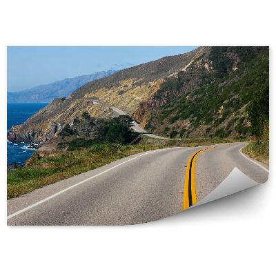 Fotótapéta autópálya óceán hegyek kalifornia