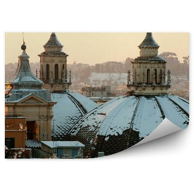 Fotótapéta Hóval borított templomkupolák