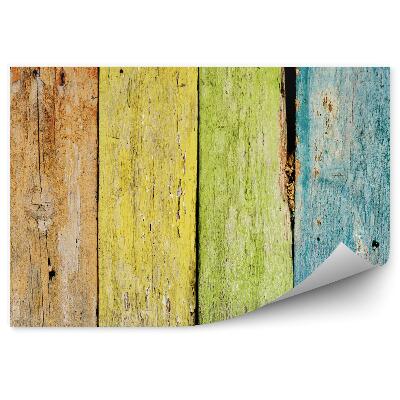 Öntapadó fotótapéta Régi fa szivárvány kerítés