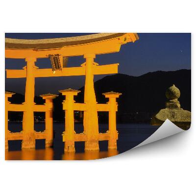 Fotótapéta az Itsukushima Hirosima szentély lenyűgöző torii kapuja