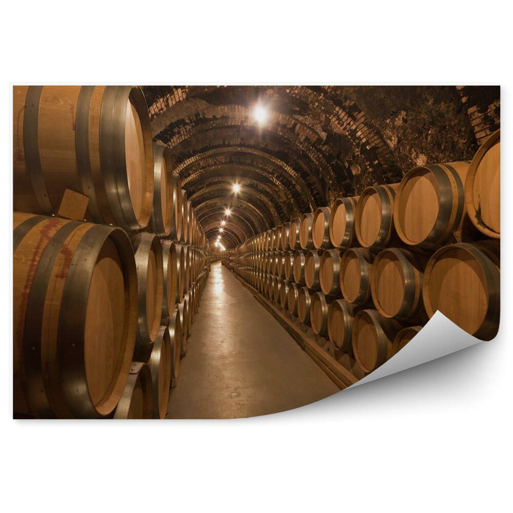 Kép Tapéta Boroshordók a pincében