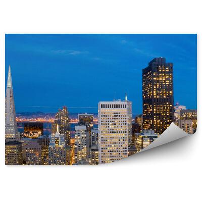 Fotótapéta San Francisco felhőkarcolók éjszakai fények