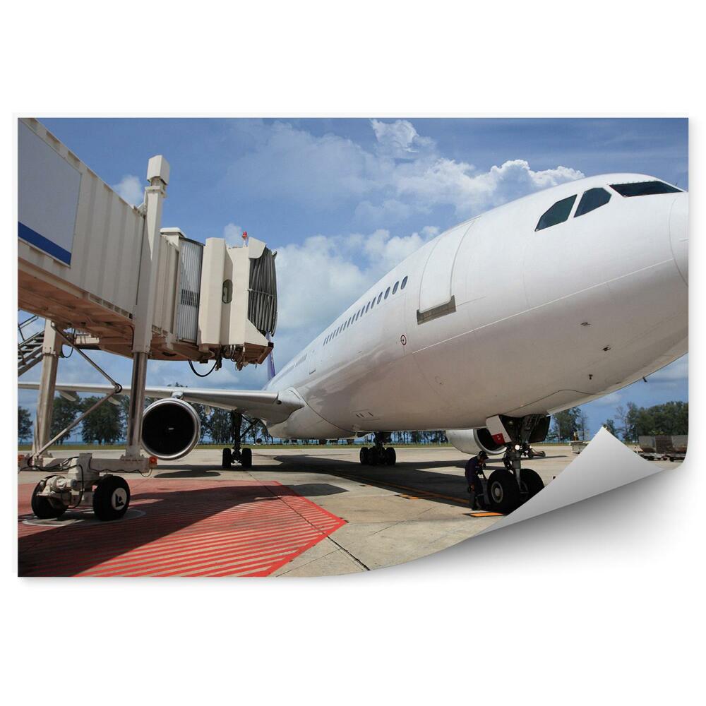 Öntapadós fotótapéta Parkolt repülőgép repülőtéri sáv