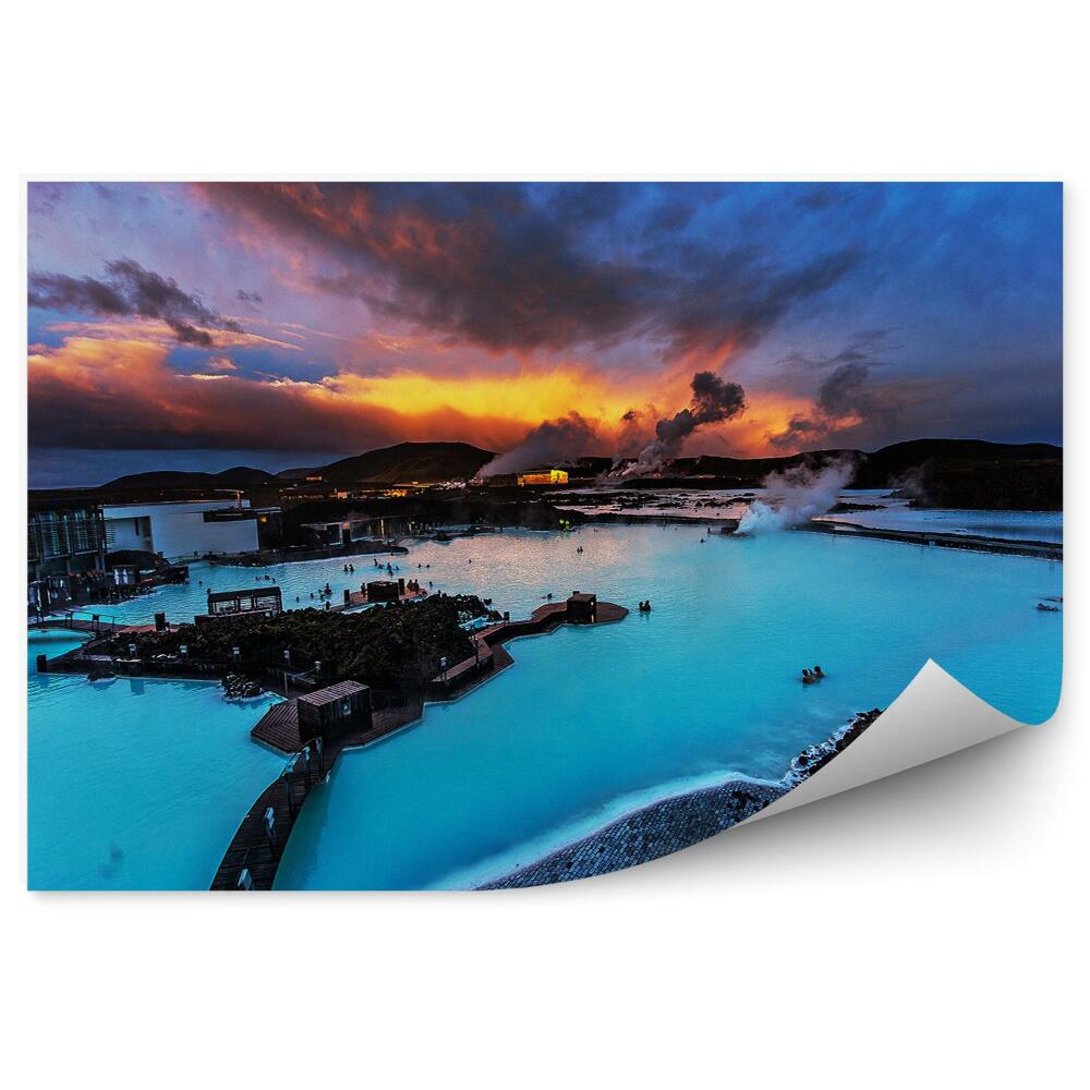 Fotótapéta Kék lagúna, víz, Izland, turisták