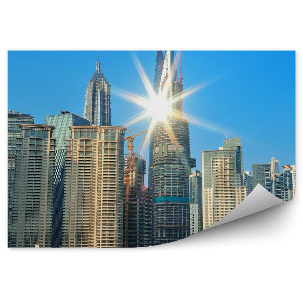Fotótapéta Shanghai felhőkarcolók építészet Ázsiában