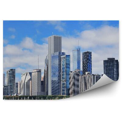 Poszter tapéta felhőkarcolók fák óceán óceán yachts ég felhők