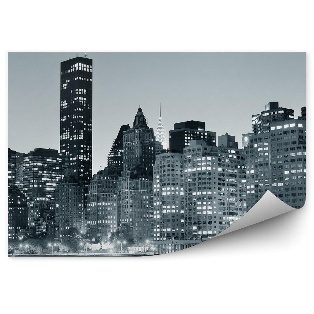 Fotótapéta sárga taxik felhőkarcolók utca New Yorkban