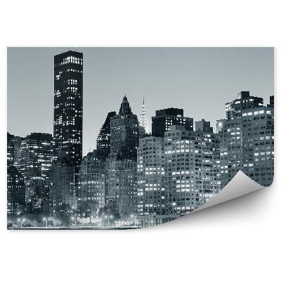 Fotótapéta sárga taxik felhőkarcolók utca New Yorkban