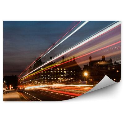 Fotótapéta Westminster Palace Big Ben emeletes buszok Anglia lobogója alatt Londonban