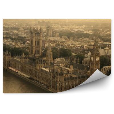 Poszter tapéta London város látképe szépia légi felvétel