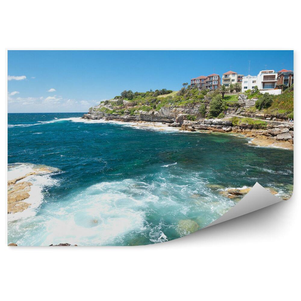 Poszter tapéta épületek sziklák óceán Sydney ég felhők
