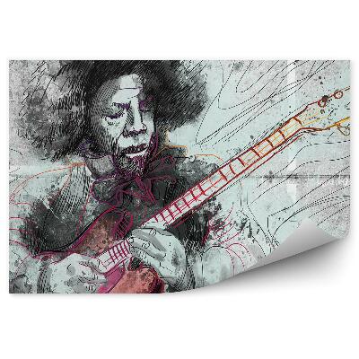 Fotótapéta Gitáros zenész rajzolt absztrakt