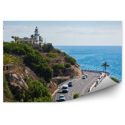 Modern fotótapéta Világítótorony tenger utcai autók természet