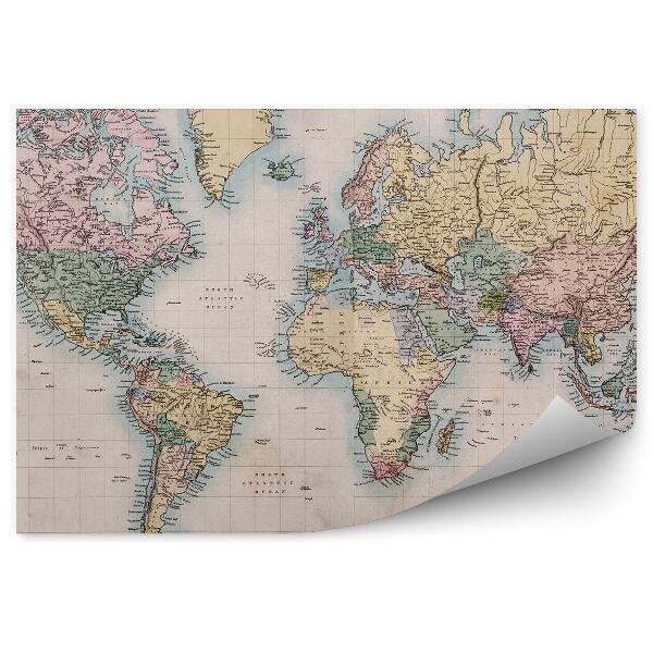 Fotótapéta Régi retro vintage világtérkép