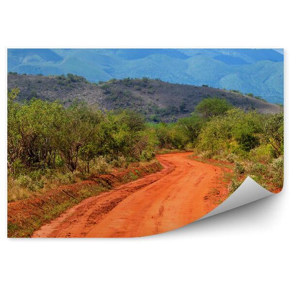 Öntapadós fotótapéta Út autópálya homok természet dombok fák