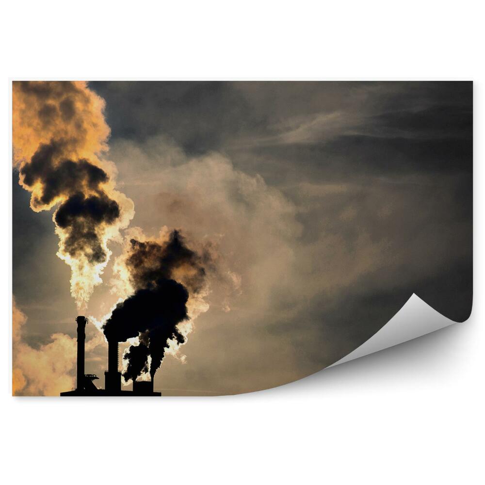 Fotótapéta Gyári szennyezés füst a kéményekből