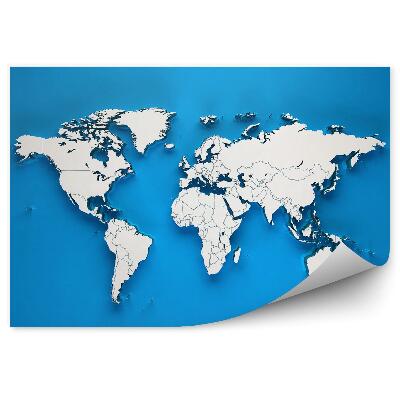 Fotótapéta Világtérkép a kék háttér